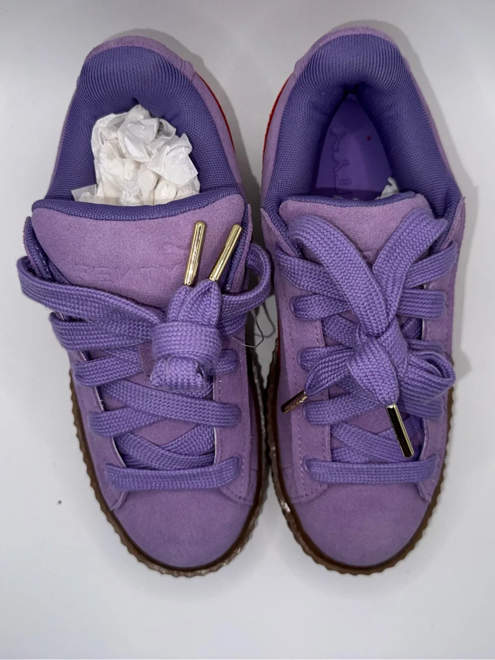 Puma Fenty Creeper Lavender Purple Platform Sneakers Sz 6.5 Rihanna Suede Neon - Picture 12 of 16